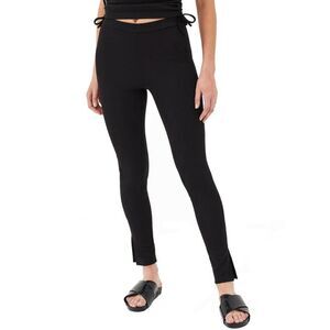 4TH & RECKLESS Annoushka Side Slit Leggings‎ In Black Rib Jersey Small